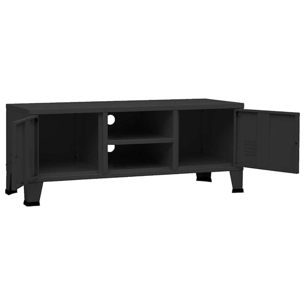 vidaXL Industrial Style TV Cabinet Black 105x35x42 cm Metal