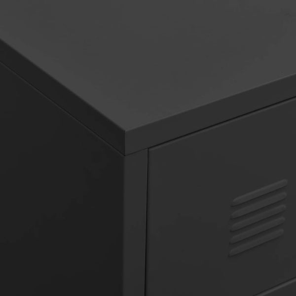 vidaXL Industrial Style TV Cabinet Black 105x35x42 cm Metal