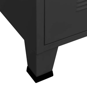 vidaXL Industrial Style TV Cabinet Black 105x35x42 cm Metal