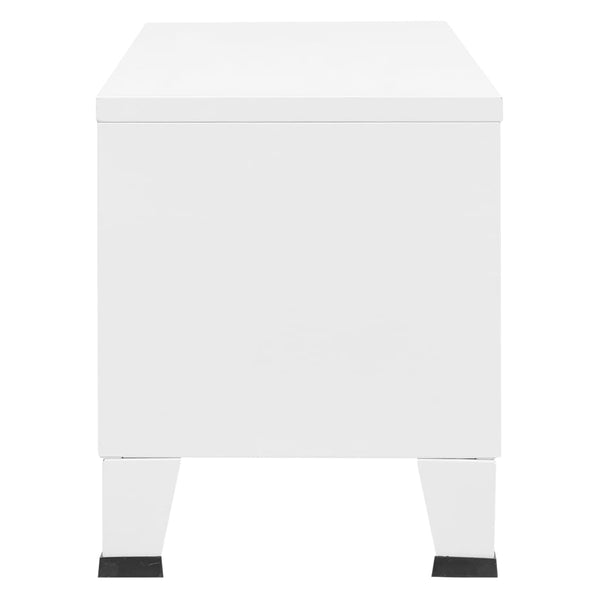 vidaXL Industrial Style TV Cabinet White 105x35x42 cm Metal