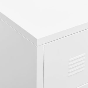 vidaXL Industrial Style TV Cabinet White 105x35x42 cm Metal