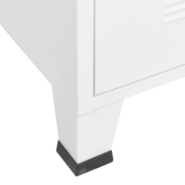 vidaXL Industrial Style TV Cabinet White 105x35x42 cm Metal