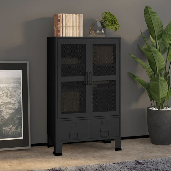 vidaXL Industrial Storage Cabinet Black 70x40x115 cm Metal