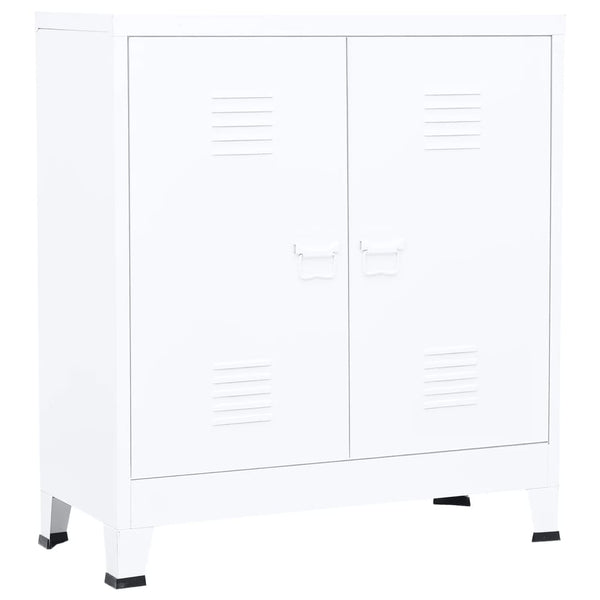 vidaXL Industrial Storage Chest White 90x40x100 cm Steel