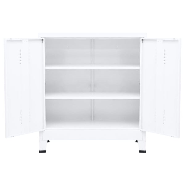vidaXL Industrial Storage Chest White 90x40x100 cm Steel