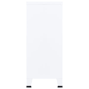 vidaXL Industrial Storage Chest White 90x40x100 cm Steel