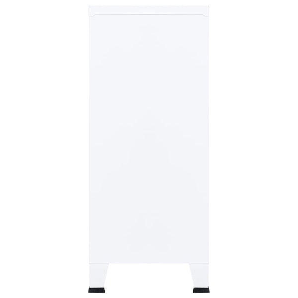 vidaXL Industrial Storage Chest White 90x40x100 cm Steel