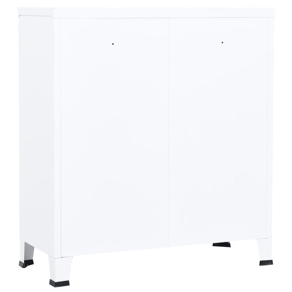 vidaXL Industrial Storage Chest White 90x40x100 cm Steel