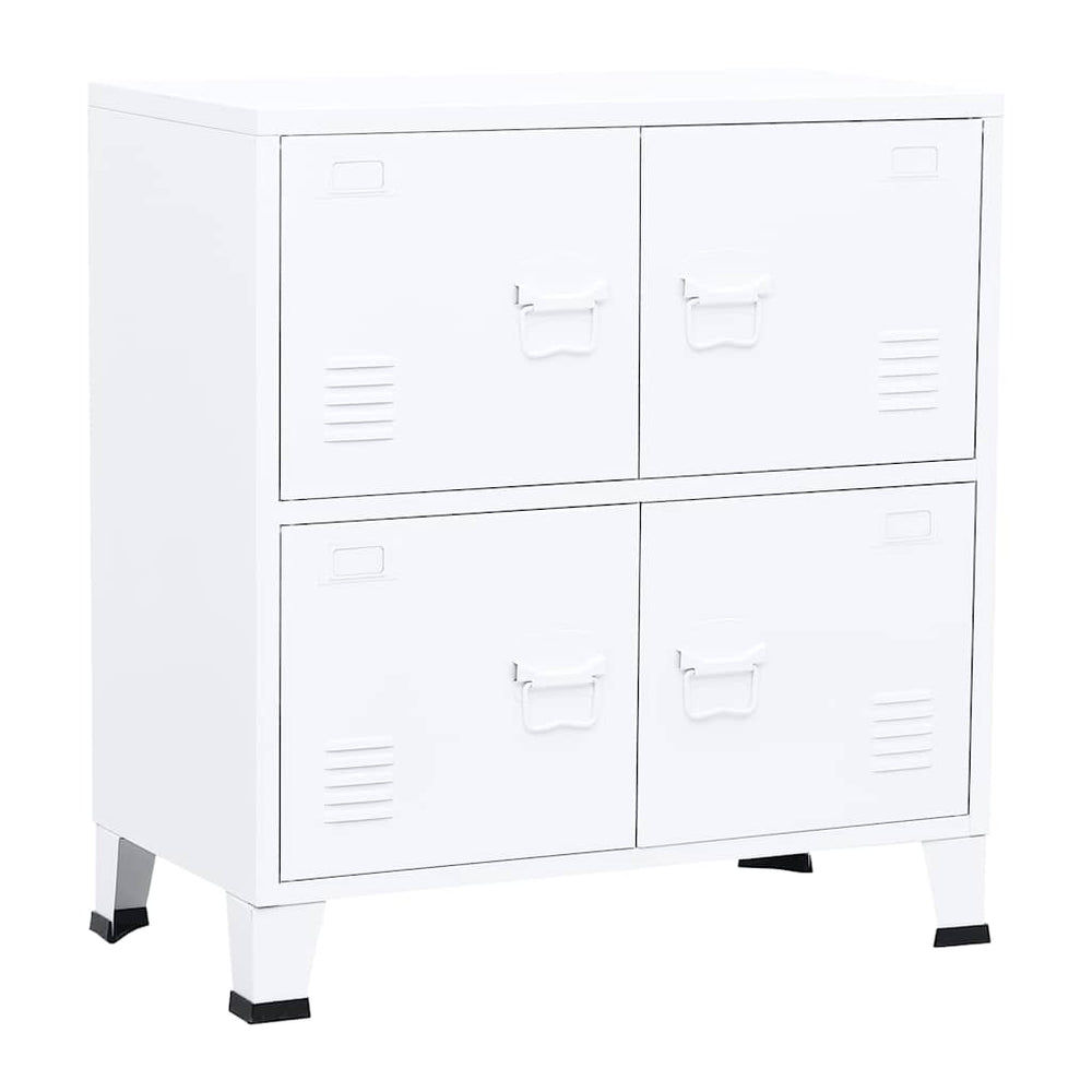 vidaXL Industrial Storage Trunk White 75x40x80 cm Steel