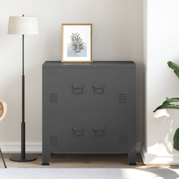 vidaXL Industrial Storage Chest Anthracite 75x40x80 cm Steel