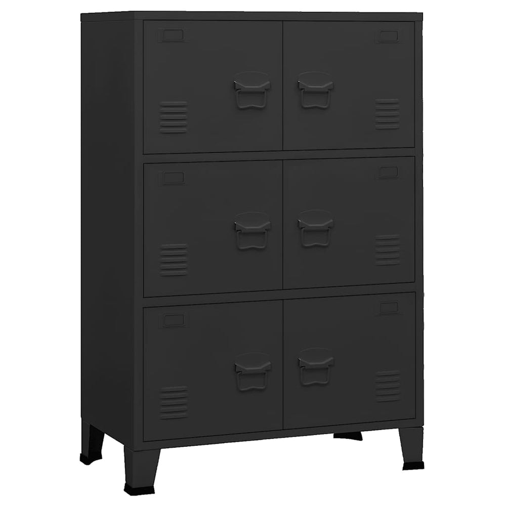 vidaXL Industrial Storage Cabinet Black 75x40x115 cm Metal