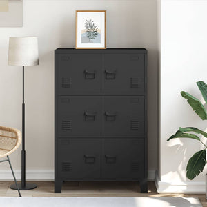vidaXL Industrial Storage Cabinet Black 75x40x115 cm Metal