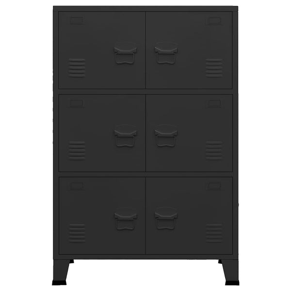 vidaXL Industrial Storage Cabinet Black 75x40x115 cm Metal