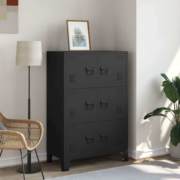 vidaXL Industrial Storage Cabinet Black 75x40x115 cm Metal