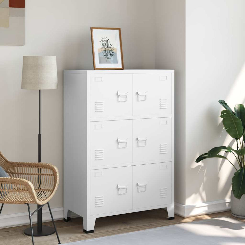 vidaXL Industrial Storage Cabinet White 75x40x115 cm Metal