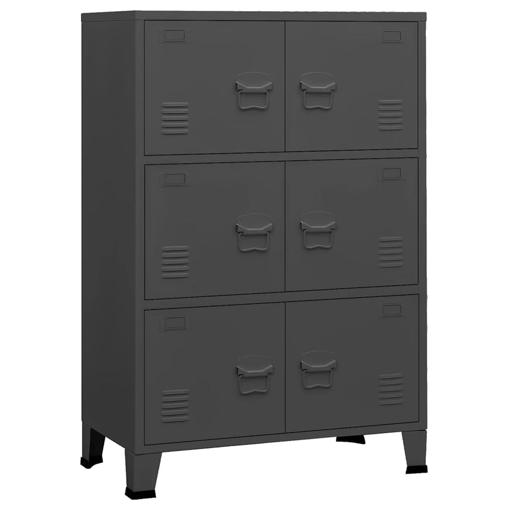 vidaXL Storage Cabinet Industrial Anthracite 75x40x115 cm Metal