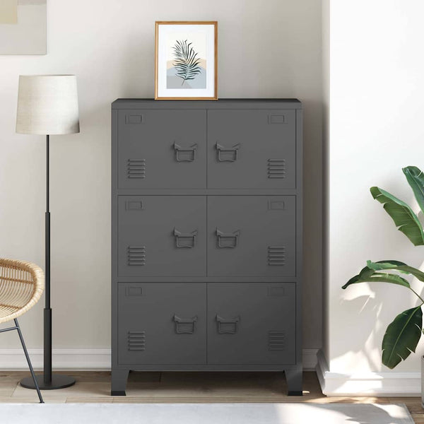 vidaXL Storage Cabinet Industrial Anthracite 75x40x115 cm Metal