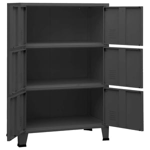 vidaXL Storage Cabinet Industrial Anthracite 75x40x115 cm Metal