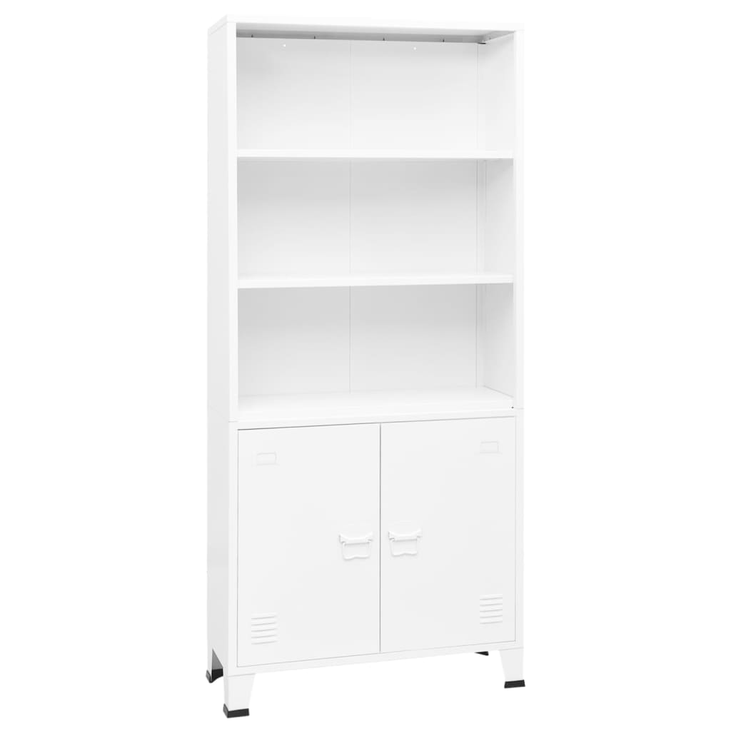 vidaXL Industrial-Style Bookshelf White 80x32x180 cm Steel