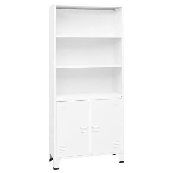 vidaXL Industrial-Style Bookshelf White 80x32x180 cm Steel