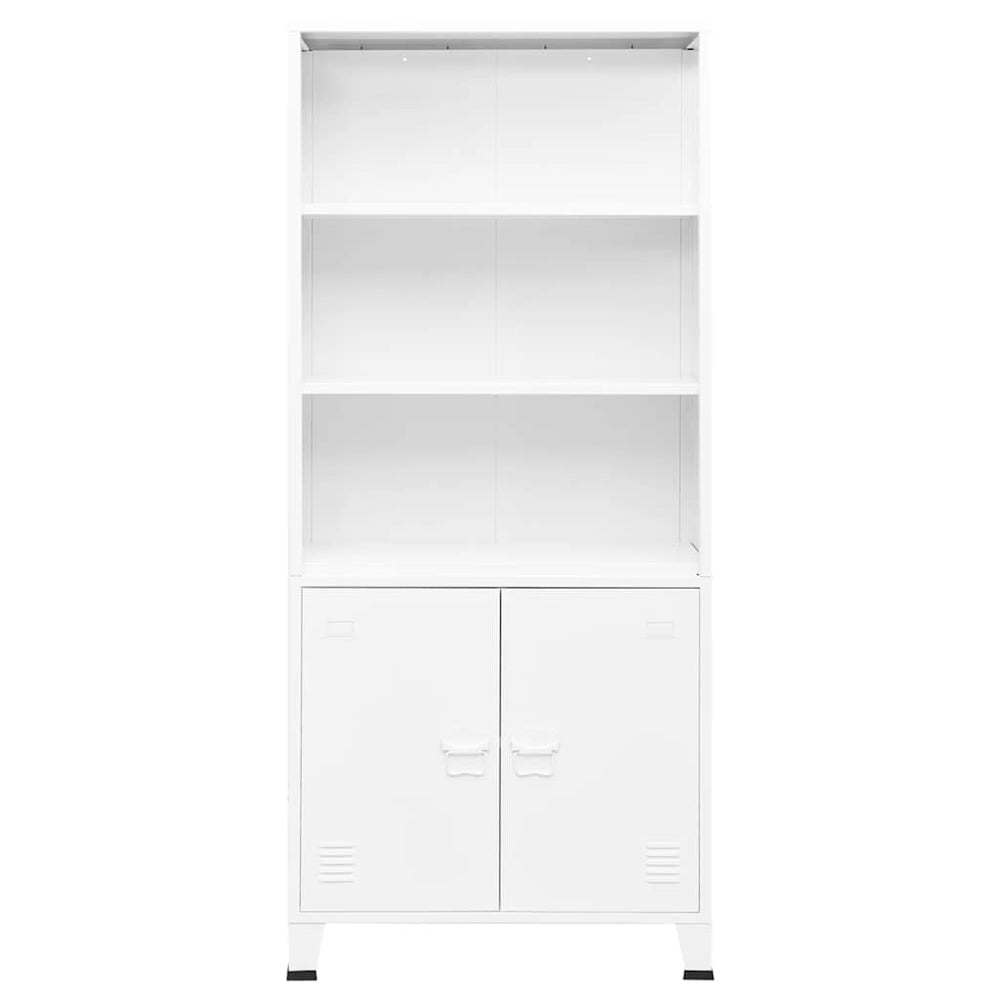 vidaXL Industrial-Style Bookshelf White 80x32x180 cm Steel