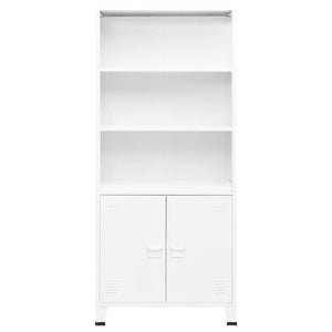 vidaXL Industrial-Style Bookshelf White 80x32x180 cm Steel