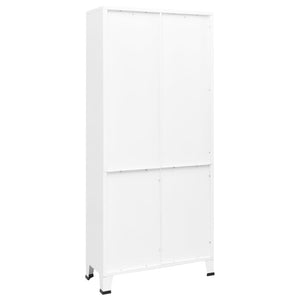 vidaXL Industrial-Style Bookshelf White 80x32x180 cm Steel
