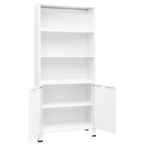 vidaXL Industrial-Style Bookshelf White 80x32x180 cm Steel
