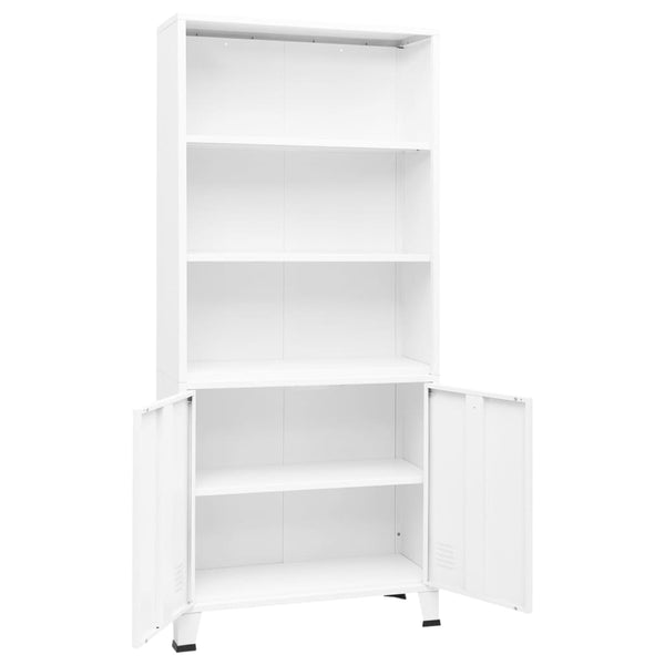 vidaXL Industrial-Style Bookshelf White 80x32x180 cm Steel