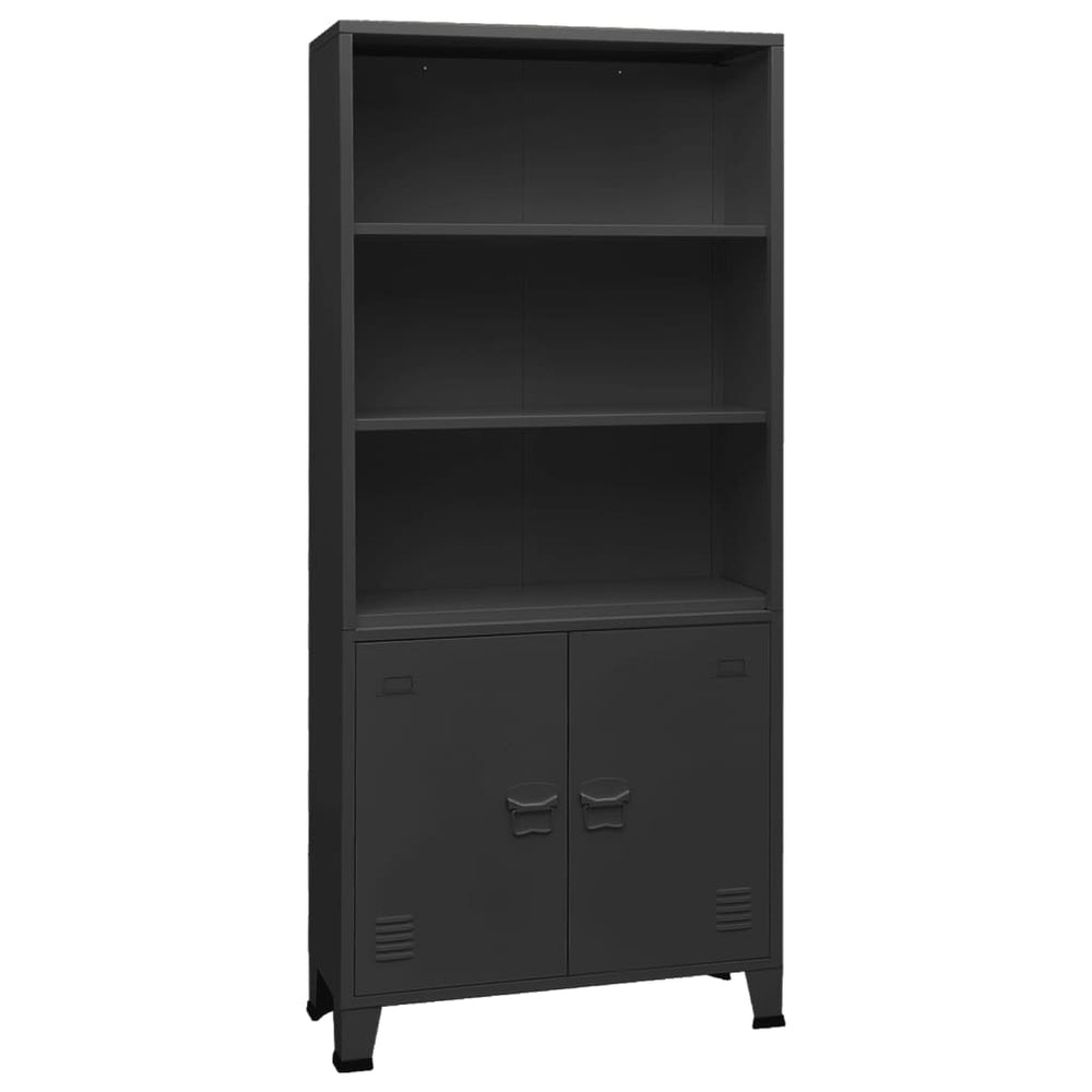 vidaXL Industrial-Style Bookcase Anthracite 80x32x180 cm Steel