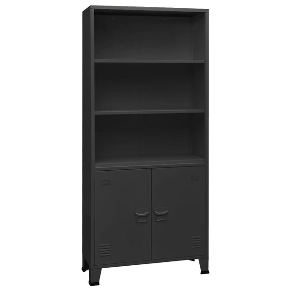 vidaXL Industrial-Style Bookcase Anthracite 80x32x180 cm Steel