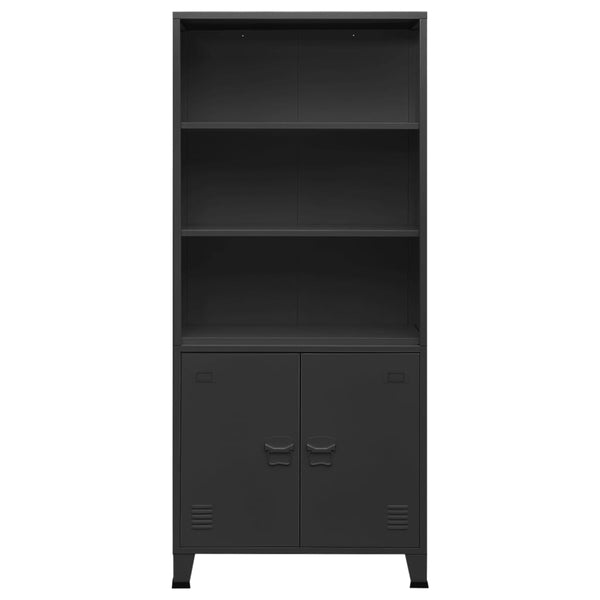 vidaXL Industrial-Style Bookcase Anthracite 80x32x180 cm Steel