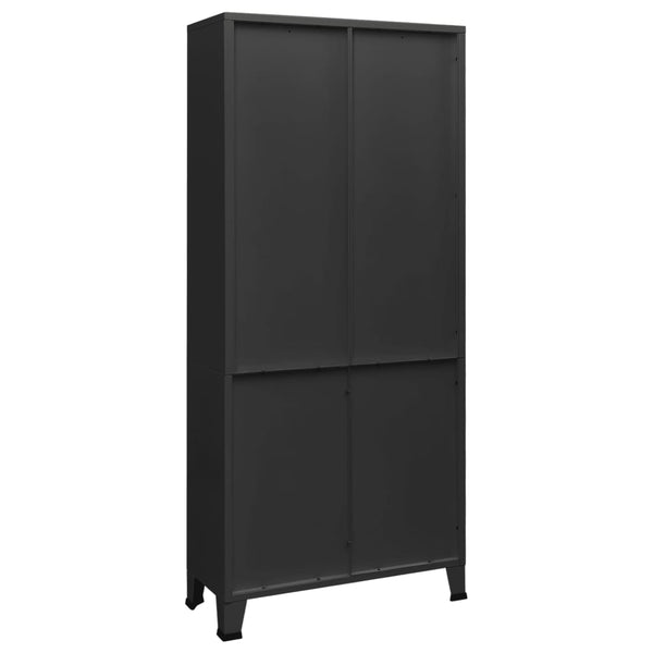 vidaXL Industrial-Style Bookcase Anthracite 80x32x180 cm Steel