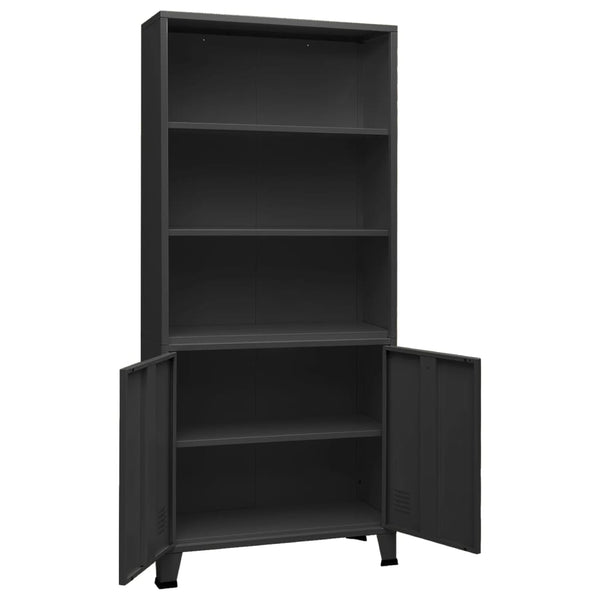 vidaXL Industrial-Style Bookcase Anthracite 80x32x180 cm Steel
