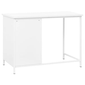 vidaXL Industrial-Style Desk with Drawers White 105x52x75 cm