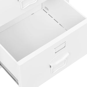 vidaXL Industrial-Style Desk with Drawers White 105x52x75 cm