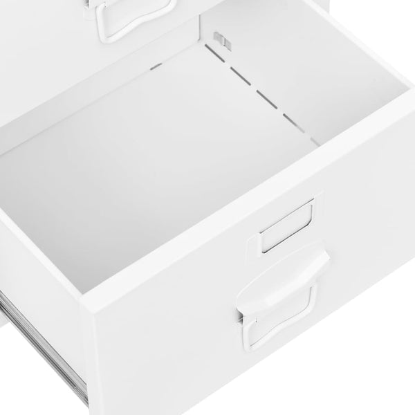 vidaXL Industrial-Style Desk with Drawers White 105x52x75 cm