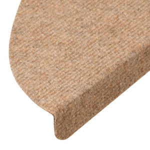 vidaXL Self-Adhesive Stair Mats 15 pcs. 56x17x3 cm Beige