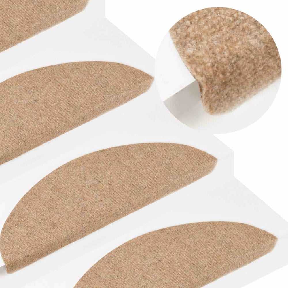 vidaXL Self-Adhesive Stair Mats 15 pcs. 56x17x3 cm Beige