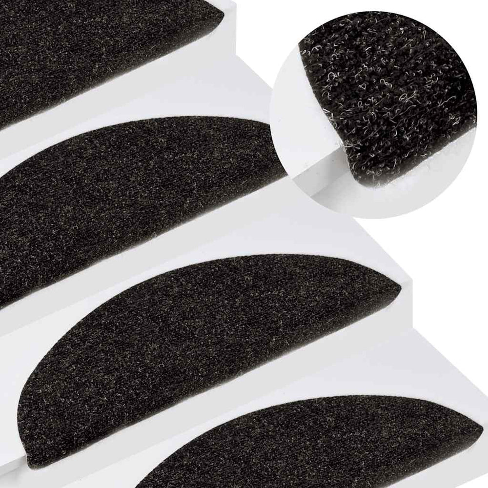 vidaXL Self-Adhesive Stair Mats 15 pcs. 56x17x3 cm Anthracite