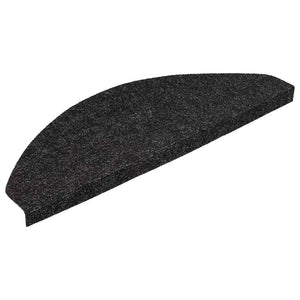 vidaXL Stair Mats Self-Adhesive 15 pcs. 56x17x3 cm Black