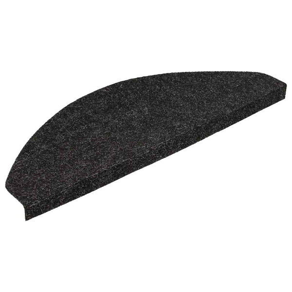 vidaXL Stair Mats Self-Adhesive 15 pcs. 56x17x3 cm Black