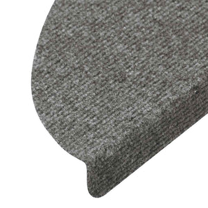 vidaXL Stair Mats Self-Adhesive 15 pcs. 56x17x3 cm Grey