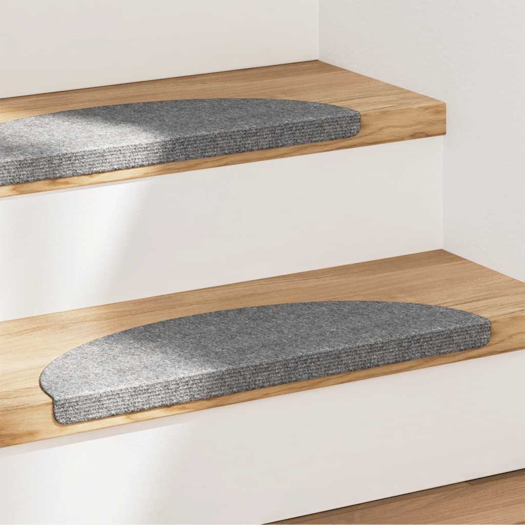 vidaXL Stair Mats Self-Adhesive 15 pcs. 56x17x3 cm Grey