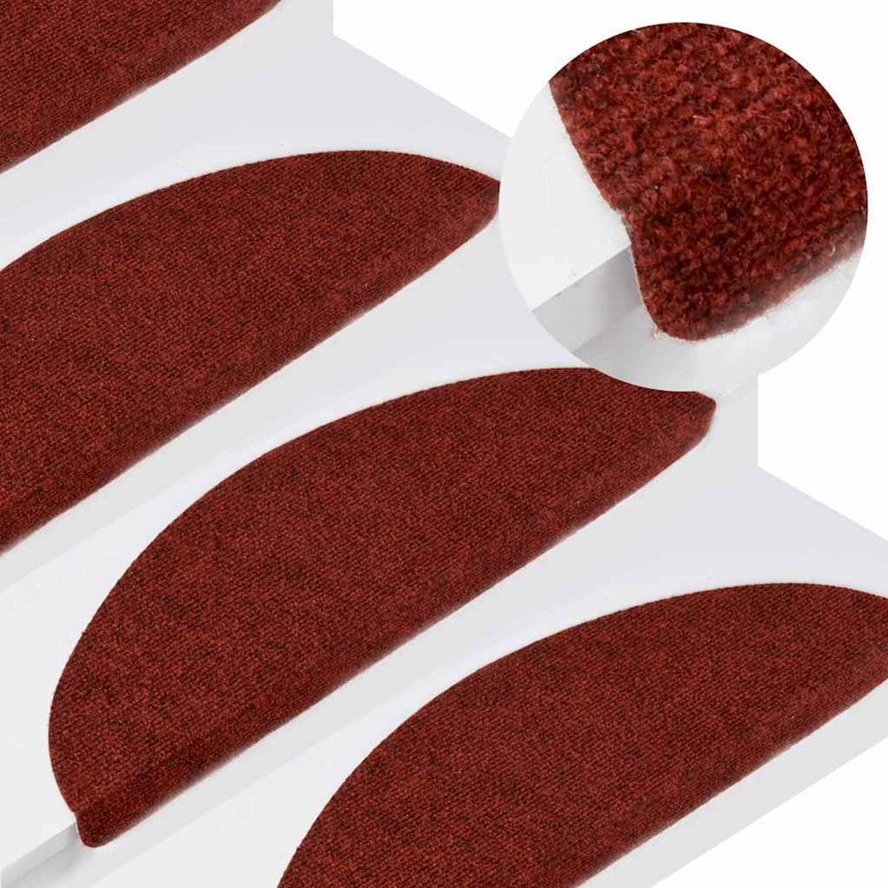 vidaXL Self-Adhesive Stair Mats 15 pcs. 56x17x3 cm Red