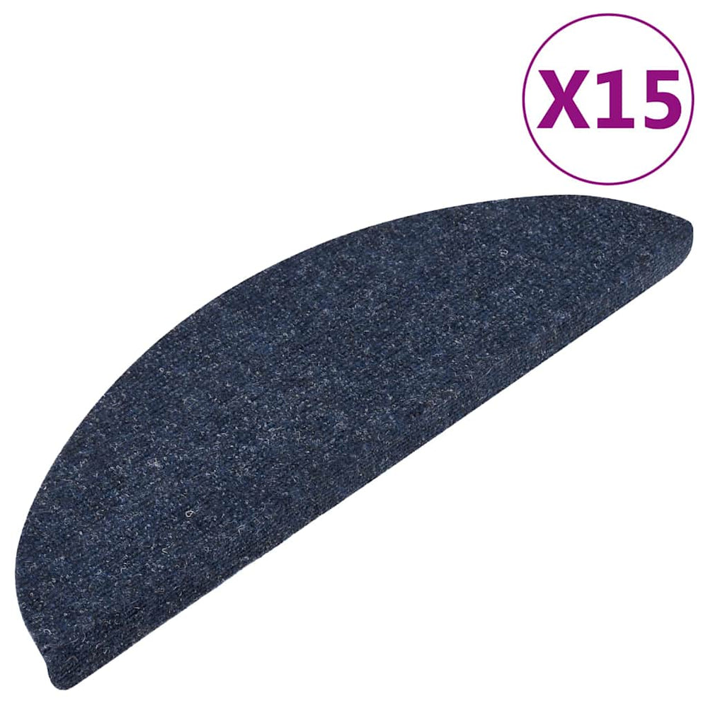 vidaXL Self-Adhesive Stair Treads 15 pcs. 56x17x3 cm Blue