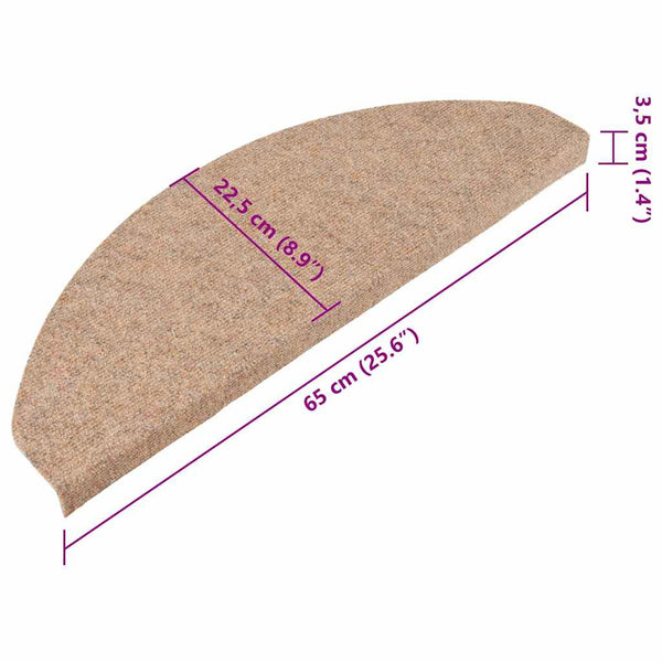 vidaXL Self-Adhesive Stair Treads 15 pcs. 65x22.5x3.5 cm Beige