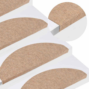 vidaXL Self-Adhesive Stair Treads 15 pcs. 65x22.5x3.5 cm Beige