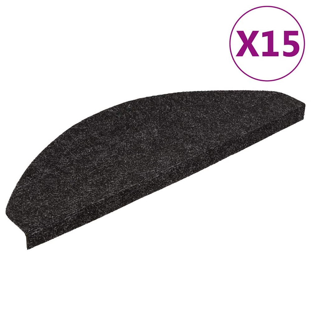vidaXL Self-Adhesive Stair Treads 15 pcs. 65x22.5x3.5 cm Anthracite