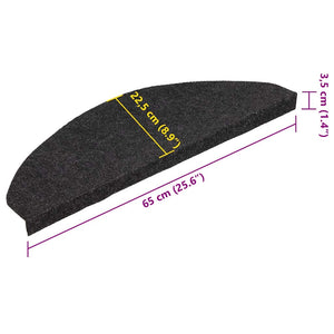 vidaXL Self-Adhesive Stair Treads 15 pcs. 65x22.5x3.5 cm Black